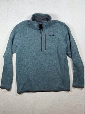 Patagonia Size Large Teal Green Quarter-Zip Better Sweater Fleece Pullover
